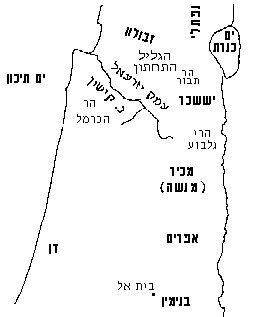 מפה של ארץ ישראל בימי השופטים